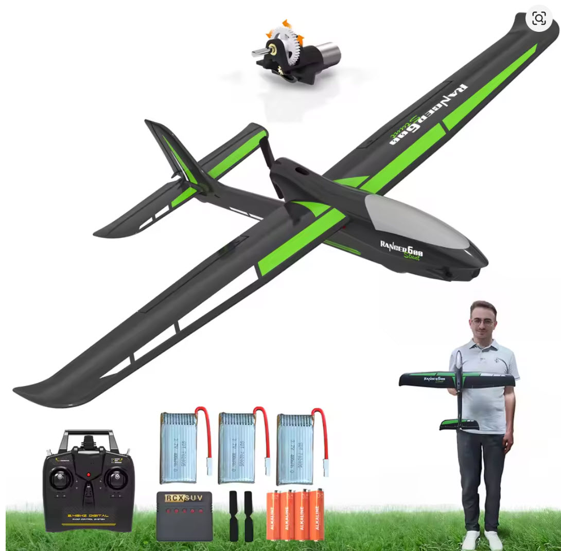 VOLANTEXRC Ranger600 4-CH RC Plane Glider w/ 3x Batteries $69.40 + Free S&H