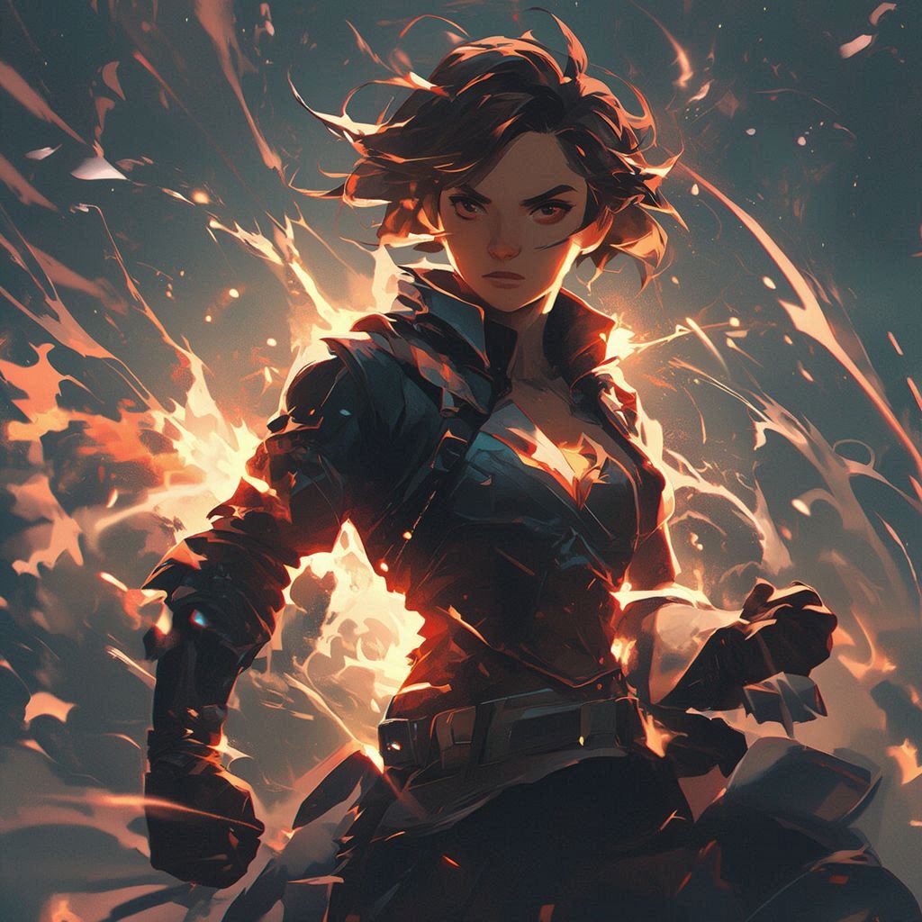 Create a heroic movie poster featuring an original stylized character, not a realistic human. Use a bold, dynamic pose with dramatic lighting and high‑contrast colors. Render the hero in a semi‑cartoon, anime‑inspired, or 3D stylized look with clear expressive features but no realism. Add swirling energy, glowing effects, or abstract power elements around them. Include an epic, atmospheric background. No references to any existing hero IP.