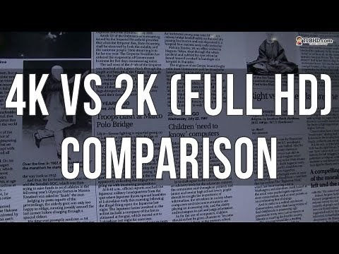 4K vs 2K (Full HD) resolution comparison side by side