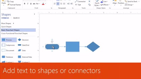 Make a Visio flowchart to visualize a process