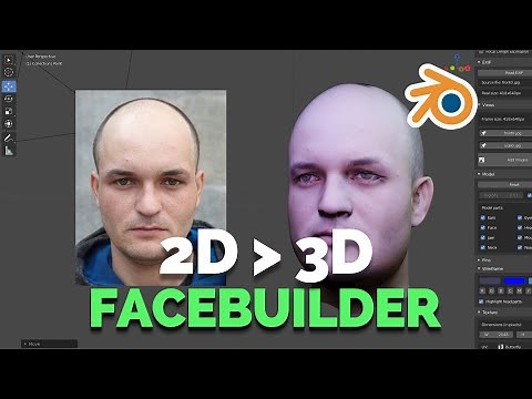 2D TO 3D FACE-BUILDER IN BLENDER!