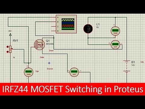 IRFZ44 mosfet simulation Proteus tutorial