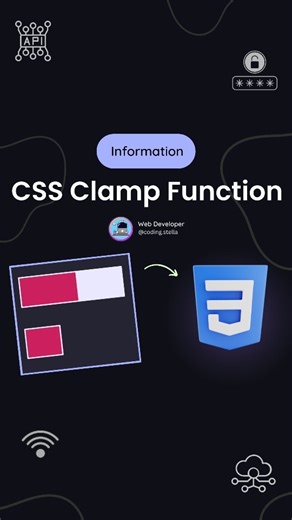 Stella • Coding • HTML • CSS • JAVASCRIPT | CSS Clamp() Function 💣 clamp() is particularly useful for creating responsive designs 😍 🤔 clamp() is a CSS function that allows you to... | Instagram