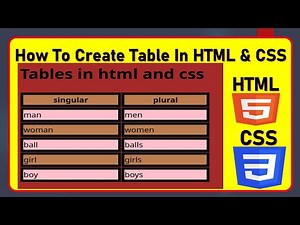 Create Table In HTML & CSS | How To Create Table In HTML & CSS