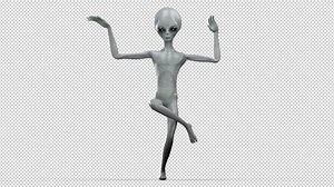 3D Gray Alien Character Dance Loop Animation