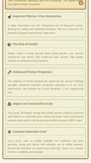 Construction Materials and Techniques: Stone, brick, mortar, rubble masonry