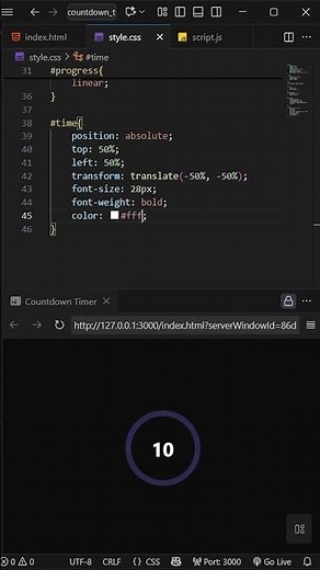Interactive Countdown Timer Tutorial #coding #webdevelopment #javascript #shorts