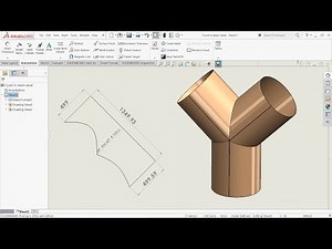 Solidworks Tutorial Y joint in Sheet metal