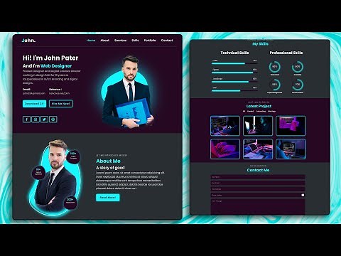 Build a Complete Responsive Personal Portfolio Website using HTML CSS Javascript