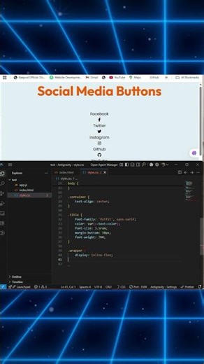 Social Media Icons with Popup Tooltips using HTML & CSS | Pure HTML & CSS #coding #animatedbutton