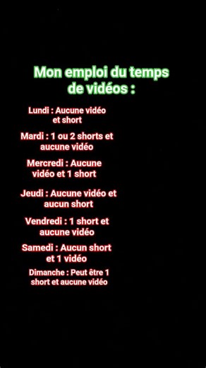 Mon emploi du temps YouTube 😈😎
