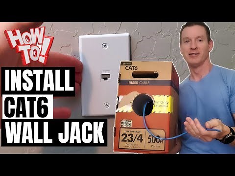 CAT6 CABLE RUN THROUGH WALL AND ETHERNET JACK INSTALL - HOW TO