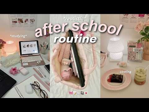 *realistic* AFTER SCHOOL ROUTINE 📝🎀|| productive, homework, studying, cozy night routine