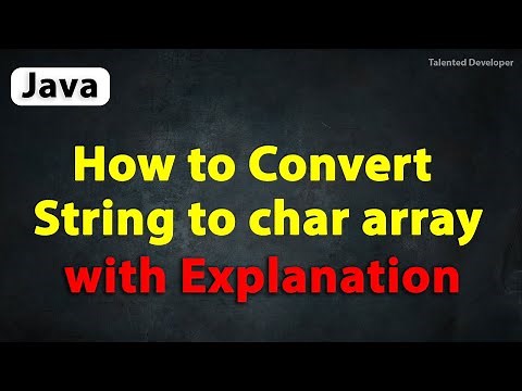 Java Program to Convert String to char array with Explanation
