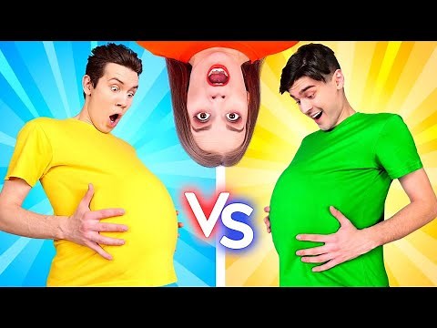 OMG! THEY ARE PREGNANT FOR 24 HOURS || Crazy DIY Pregnancy Challenge! VIP vs Normal By 123 GO! BOYS