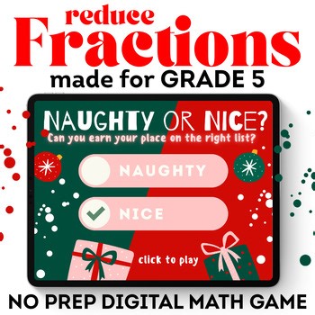 Holiday Fractions Christmas Winter Worksheets Games for the Classroom No Prep