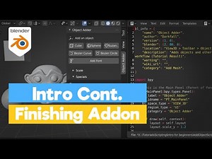 Blender Python Tutorial : Finishing the Object Adder Add-on [learn python for beginners]