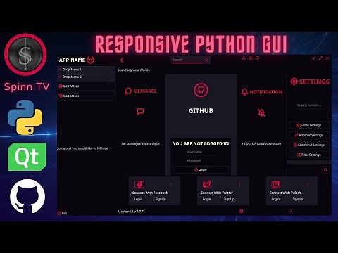 Python build a responsive GUI | UI with ANIMATED transitions | PyQt PySide Custom Widgets Module