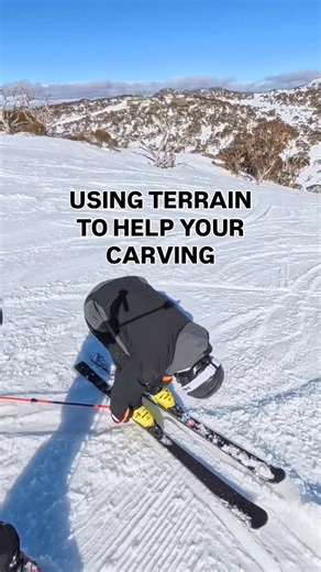 Tom Gellie Big Picture Skiing on Instagram: "Terrain with rollers is my favorite for carving! Why? It’s playful and gives you the chance to use the “rises” to add pressure to your turns and the “drops” to reduce pressure. It teaches you to look ahead and read terrain to figure out how you can use it to ski more fluidly. If you aren’t looking ahead and learning how terrain changes change your sense of pressure on your skis you’re really missing out. Stop thinking about technique for a moment and