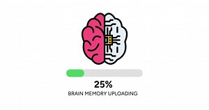 Download Brain Memory Upload Process Animation. Neural Data Transfer, Digital Memory, Cognitive Upload, Brain Computer Interface, Neural Storage, Digitization, Memory Extraction, Brain Mapping, and Data Upload for free