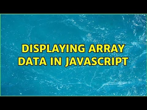 Displaying array data in javascript