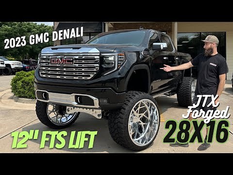 HUGE 12” Lifted 2023 GMC Denali 1500 on 28X16 JTX wheels **Cruzin Coweta Truck Show 2023 Coverage**