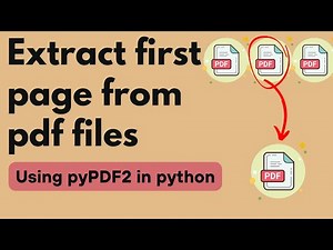 Simplify PDF Management: Extract First Page with pyPDF2 in Python