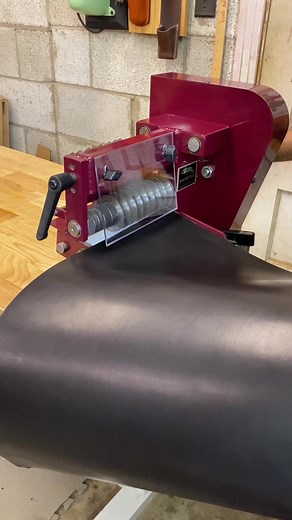 Cutting leather straps from a hide using my rotary strap cutter. This machine is brilliant. It cuts perfect straps every time. There are spacers that are used to vary the width of the straps you are cutting. When I’ve got numerous straps of the same width that need to be cut, this machine is a time saver #leathercraft #leathercrafting #leathercrafter #leatherworkshop #leatherequipment #leatherwork #leatherworking #leatherworker #asmr #leatherbelt #leathercollar #leatherdogcollar #weaverleathercr