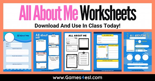 Free All About Me Worksheets | Games4esl