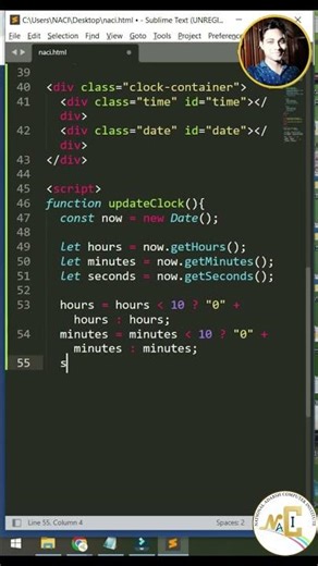 Build Digital Clock with Date using HTML CSS JavaScript 🕒 | Project for Beginners #shortvideo