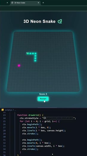 I Built a 3D Neon Snake Game 🐍 | JavaScript + Source Code