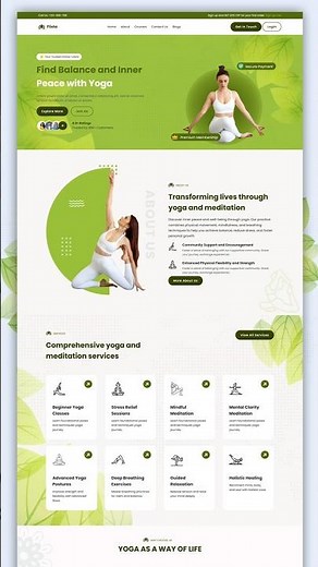 How To Make Yoga Classes Landing Page Responsive HTML Template [ HTML / CSS / SASS / JavaScript ]