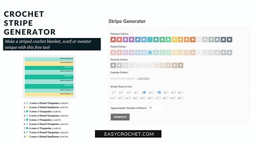 Online Stripe Pattern Generator - Easy Crochet Patterns