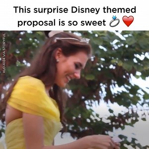 This Disney-themed proposal will make you feel like true love is REAL. http://bit.ly/2AUTfGf | Cosmopolitan