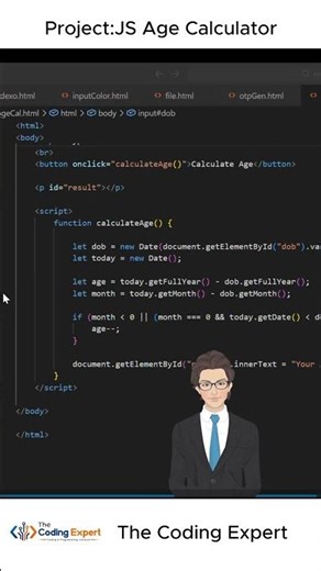 🔥 Build Age Calculator in JavaScript 🚀 | Real-Time Project for Beginners (Must Try!) - #jsproject