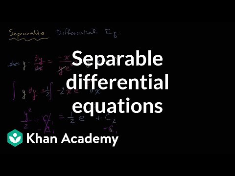 Separable differential equations introduction | First order differential equations | Khan Academy