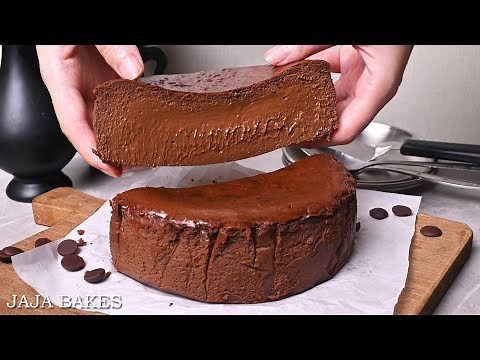 Chocolate Basque Cheesecake | Chocolate Burnt Cheesecake With Creamy Center | Jaja Bakes
