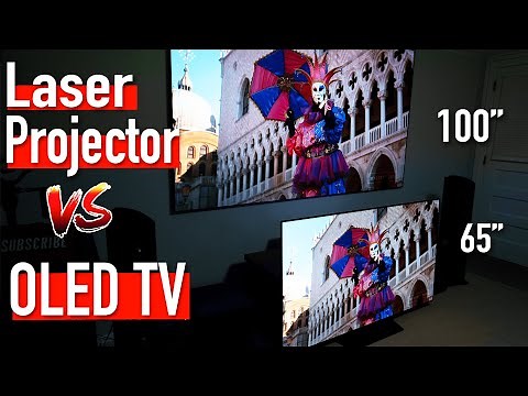 UST Laser Projector vs OLED TV - Which is better in a Dark room? | Size vs Brightness