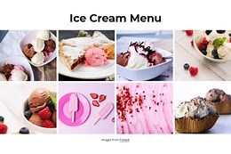 Ice cream menu - Html Code Example by Nicepage