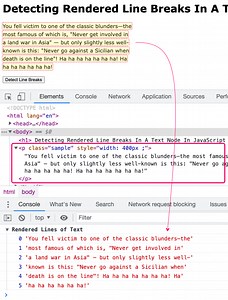 Detecting Rendered Line Breaks In A Text Node In JavaScript