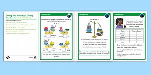 Year 2 Diving into Mastery: Step 1 Compare Mass Activity Cards
