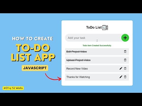 Build a Real ToDo List App in JavaScript (CRUD + LocalStorage)