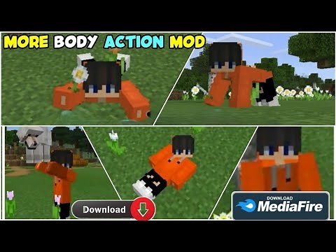 more body action mod for Minecraft pe 1.18 🔥|| more body action addon || Minecraft animation mod 🥳