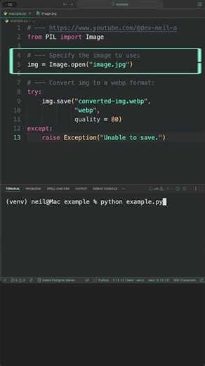 Python Example - How to convert an image to a WebP file
