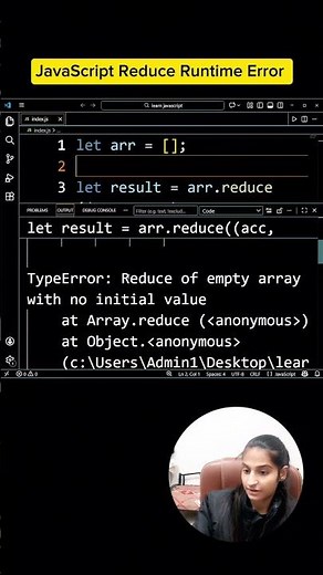 JavaScript Reduce Runtime Error Interview Question | Empty Array Trap