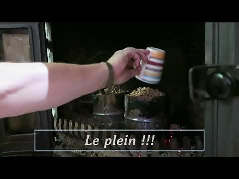 granulés de bois dans insert de cheminée