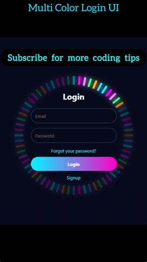 20 Multi Color Login UI Animation 🔥 | HTML CSS JS #shorts