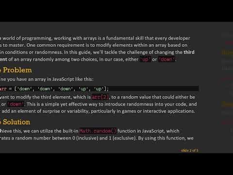 How to Change the Third Element of an Array Randomly in JavaScript