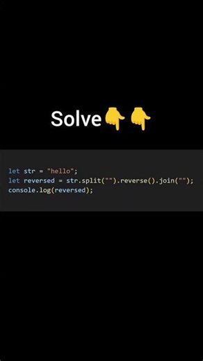 javascript reverse string question solve and comment the answer. #coding #javascript #shorts