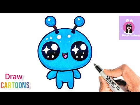 How To Draw a Space Alien Cute and Easy 👽 👾